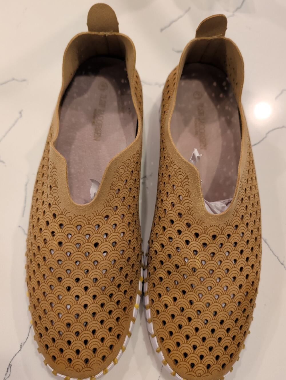 Ilse Jacobsen Tulip 139 Women's Slip On Loafer Shoes Latte Tan Perforated Sz 41